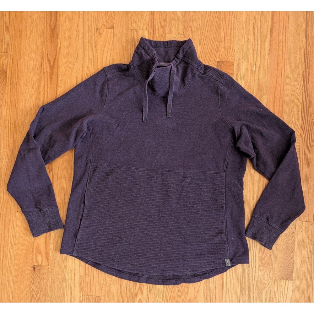 LL Bean Womens Cozy Mixed Knits Pullover Purple 511587 XL Funnel Neck